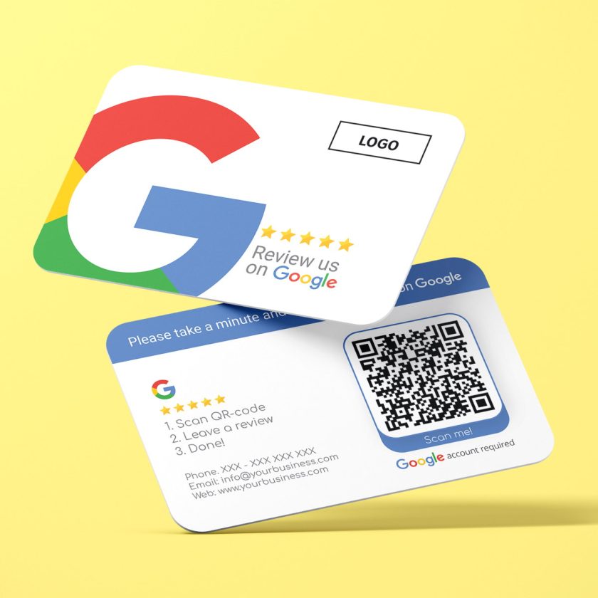 Google Review Business Card Iconic with Google review QR Code