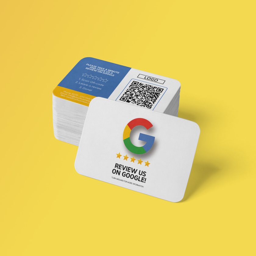 Google Review Business Card Icon with Google Review QR Code